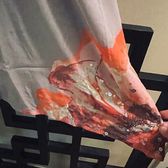 NWOT - INC International Concepts Grey Floral Tank w/ beautiful sequence - Large - Picture 7 of 7